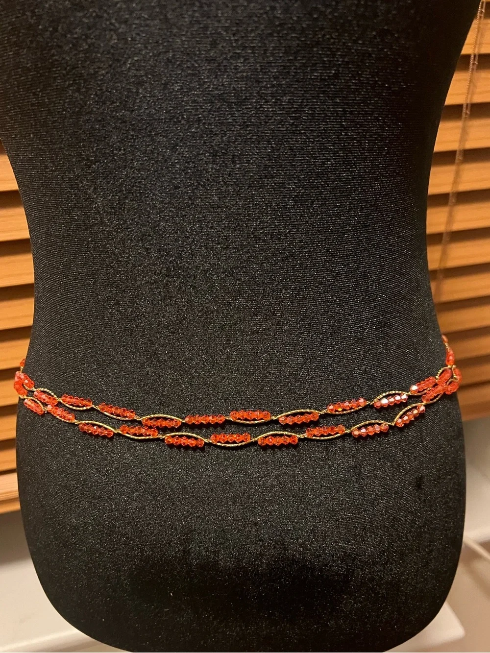 Delicate Orange Beaded Waist Chain - Women Jewelry handmade